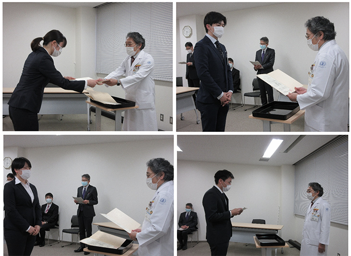 臨床研修修了証書授与式を挙行しました。